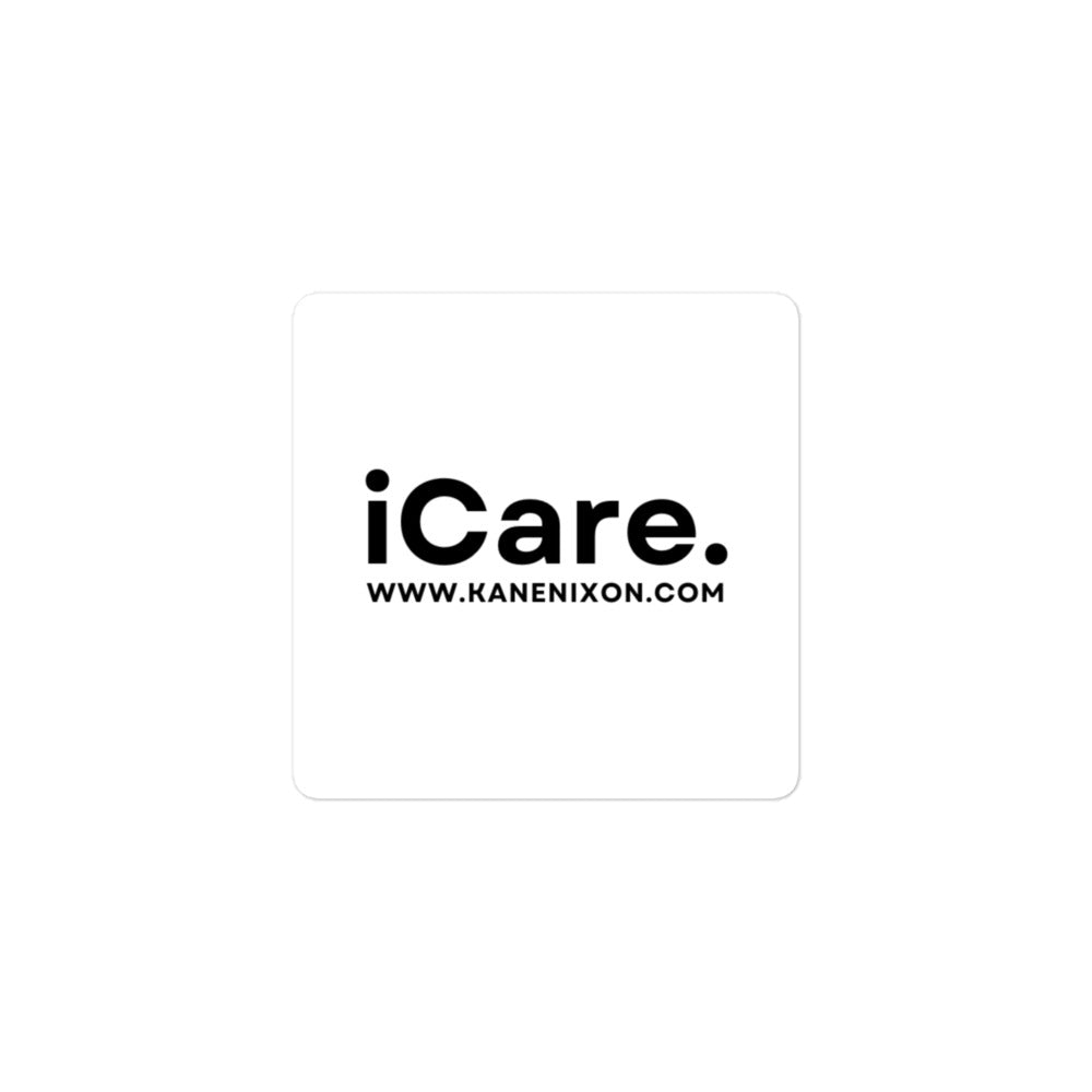 iCare. Bubble-Free Stickers