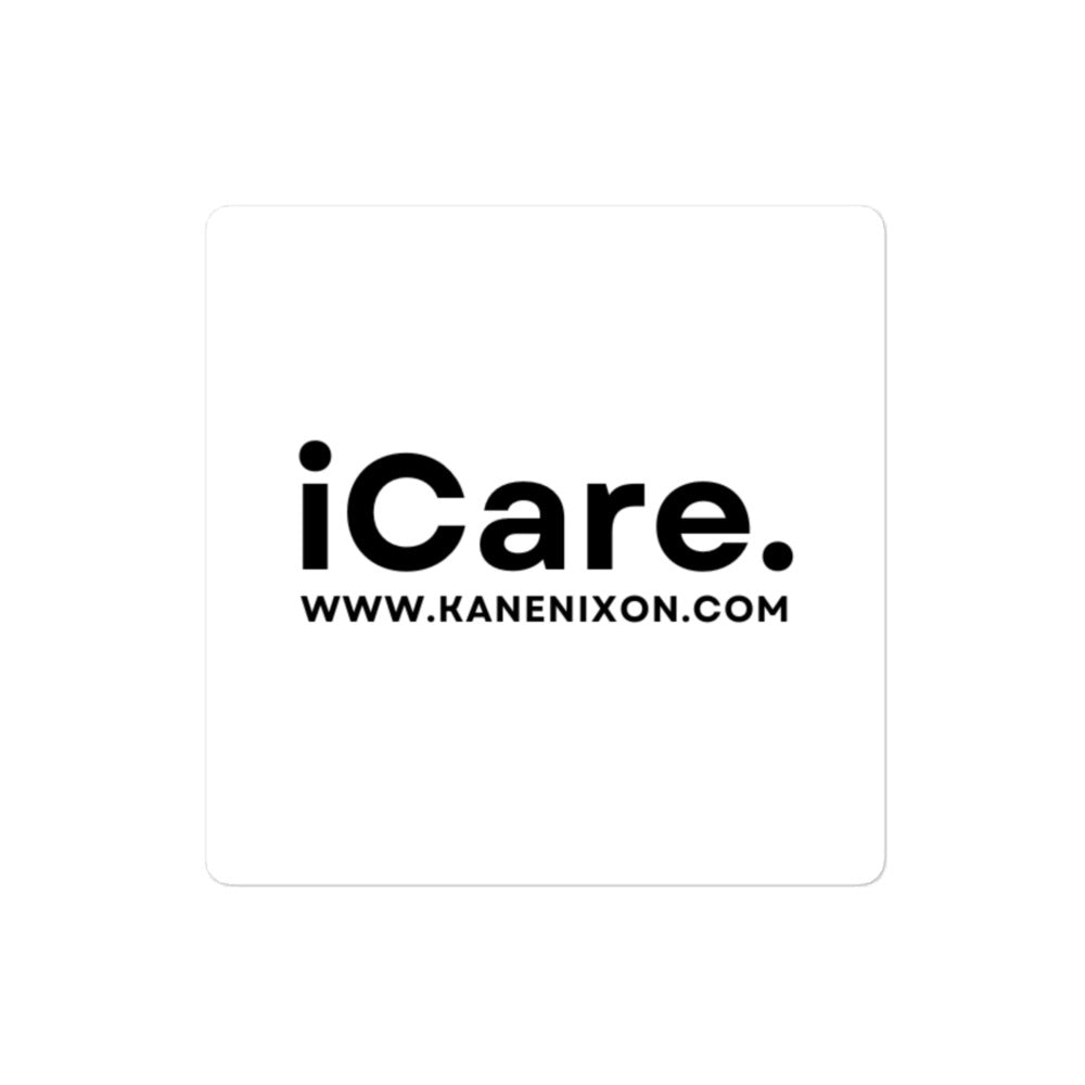 iCare. Bubble-Free Stickers