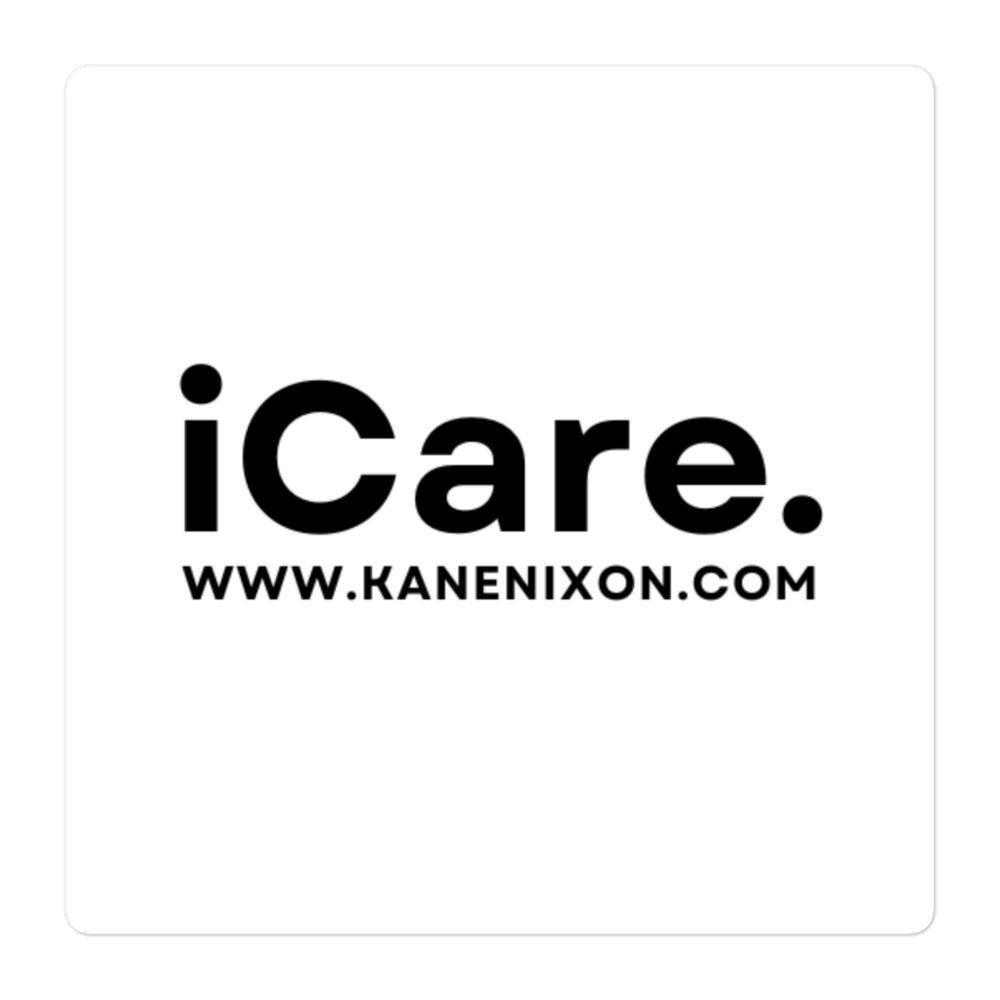 iCare. Bubble-Free Stickers