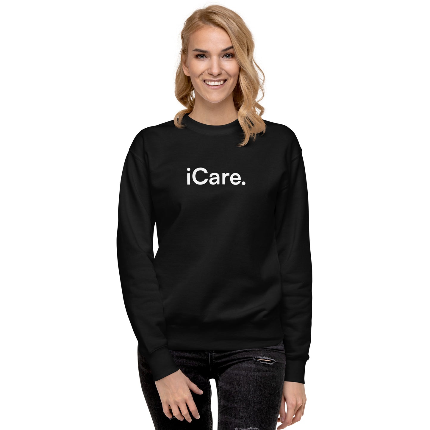 Unisex iCare. Crew Sweatshirt - Black