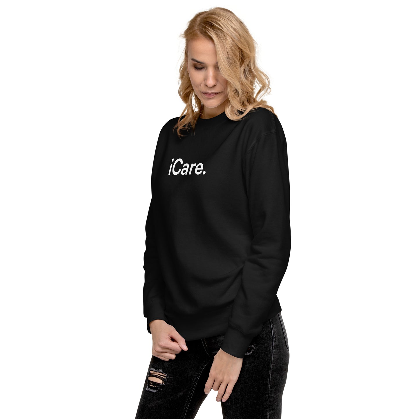 Unisex iCare. Crew Sweatshirt - Black