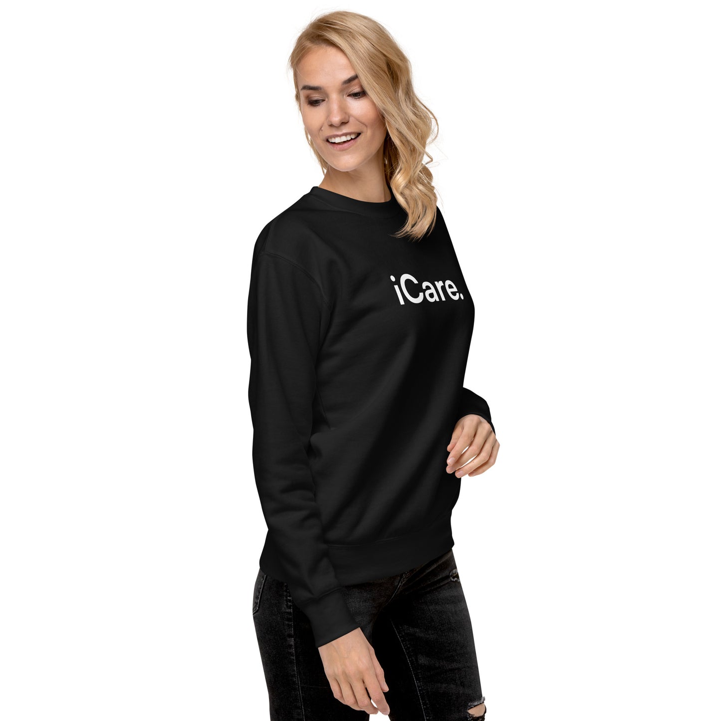 Unisex iCare. Crew Sweatshirt - Black