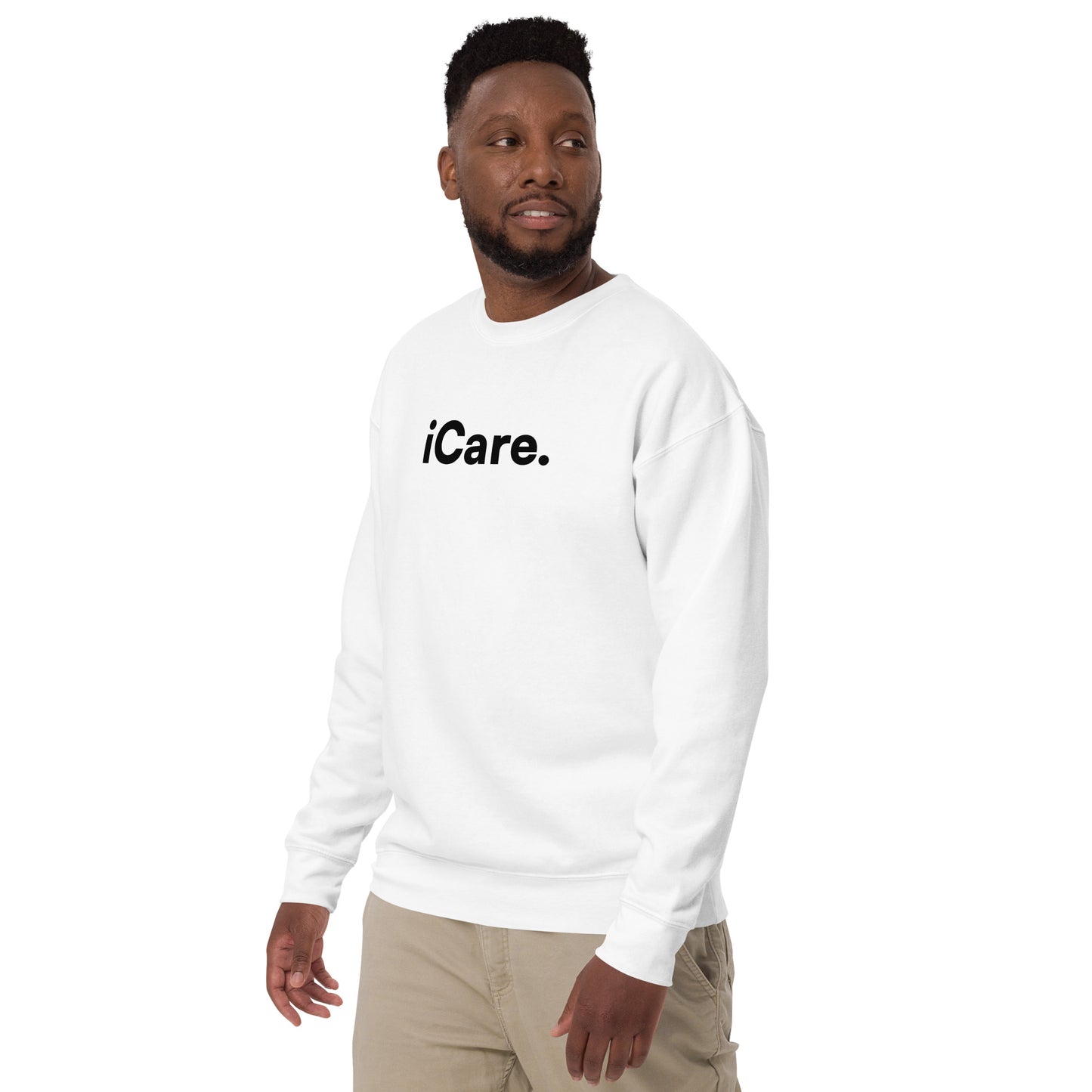 Unisex iCare. Crew Sweatshirt - White