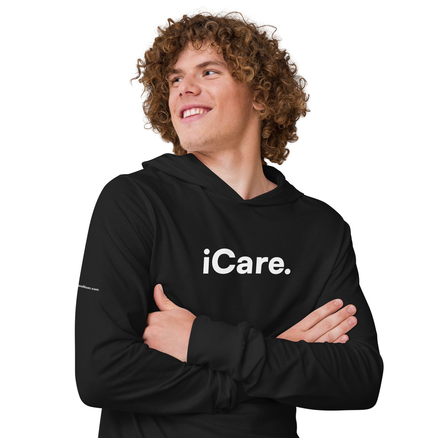 Unisex iCare. Hooded Long-Sleeve Tee - Black