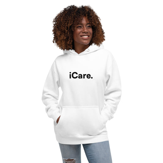 Unisex Premium iCare. Hoodie - White