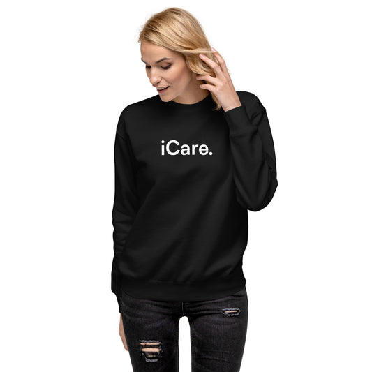 Unisex iCare. Crew Sweatshirt - Black