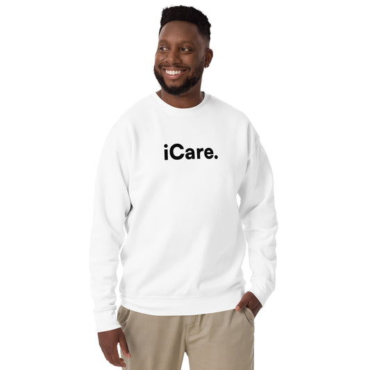 Unisex iCare. Crew Sweatshirt - White